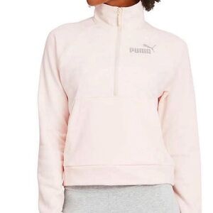 Puma Women's Soft Pink Quarter-Zip Sweatshirt